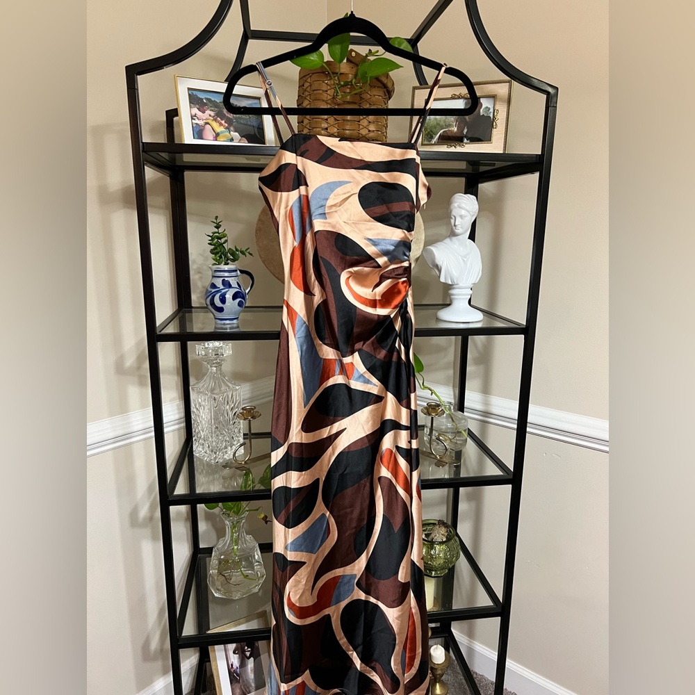 Colorful 70s funky pattern dress